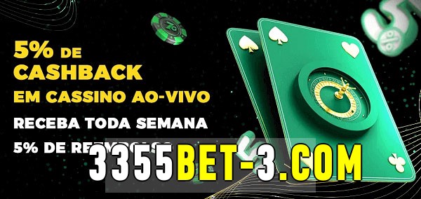 Promoções do cassino ao Vivo 3355bet